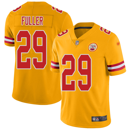 Men Kansas City Chiefs #29 Fuller Kendall Limited Gold Inverted Legend Football Nike NFL Jersey->kansas city chiefs->NFL Jersey